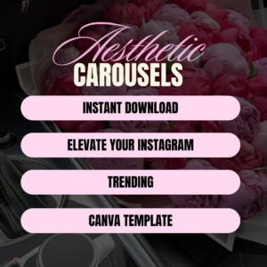 100 Aesthetic Pink Instagram Carousel Templates – Canva Editable with PLR & MRR