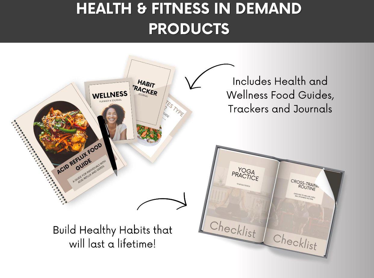Health & Fitness Digital Product System Done-For-You Guides, Planners & Trackers to Launch, Brand & Monetize Fast - Image 2