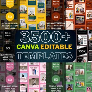Mega Canva Templates Pack: 3500+ Social Media Designs for Business & Branding